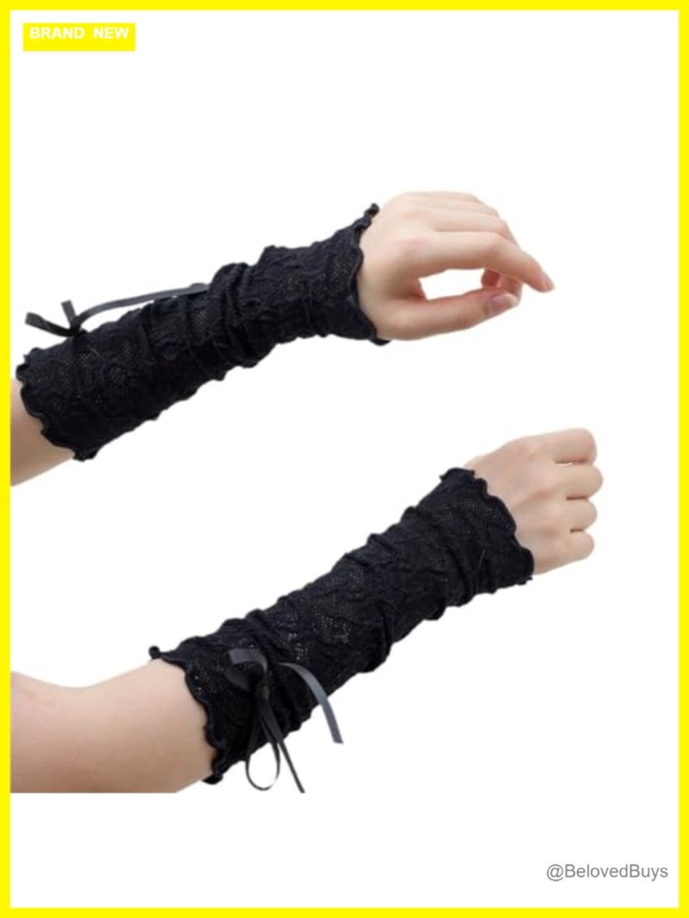 Fingerless Arm Warmers Nylon Long Gloves Y2K Goth Punk Rave